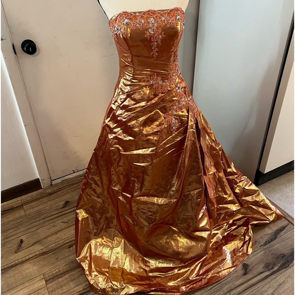 Orange prom gown